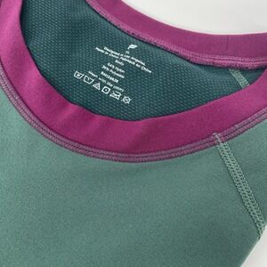 Fabletics Men's XL Crewneck Shirt Forest Green Perforated Sides Short Sleeve